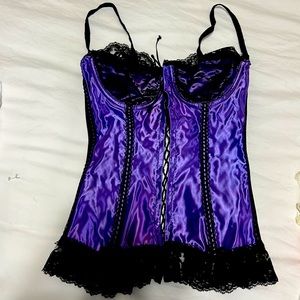 I piece royal purple/ black lingerie.